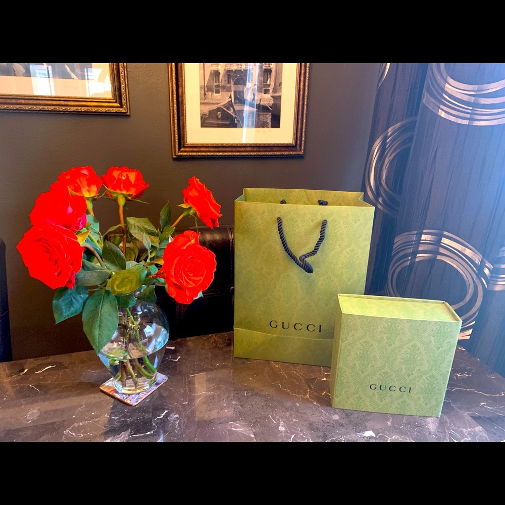 Brand new Gucci box and bag! box is 7.5x7.5 bag is